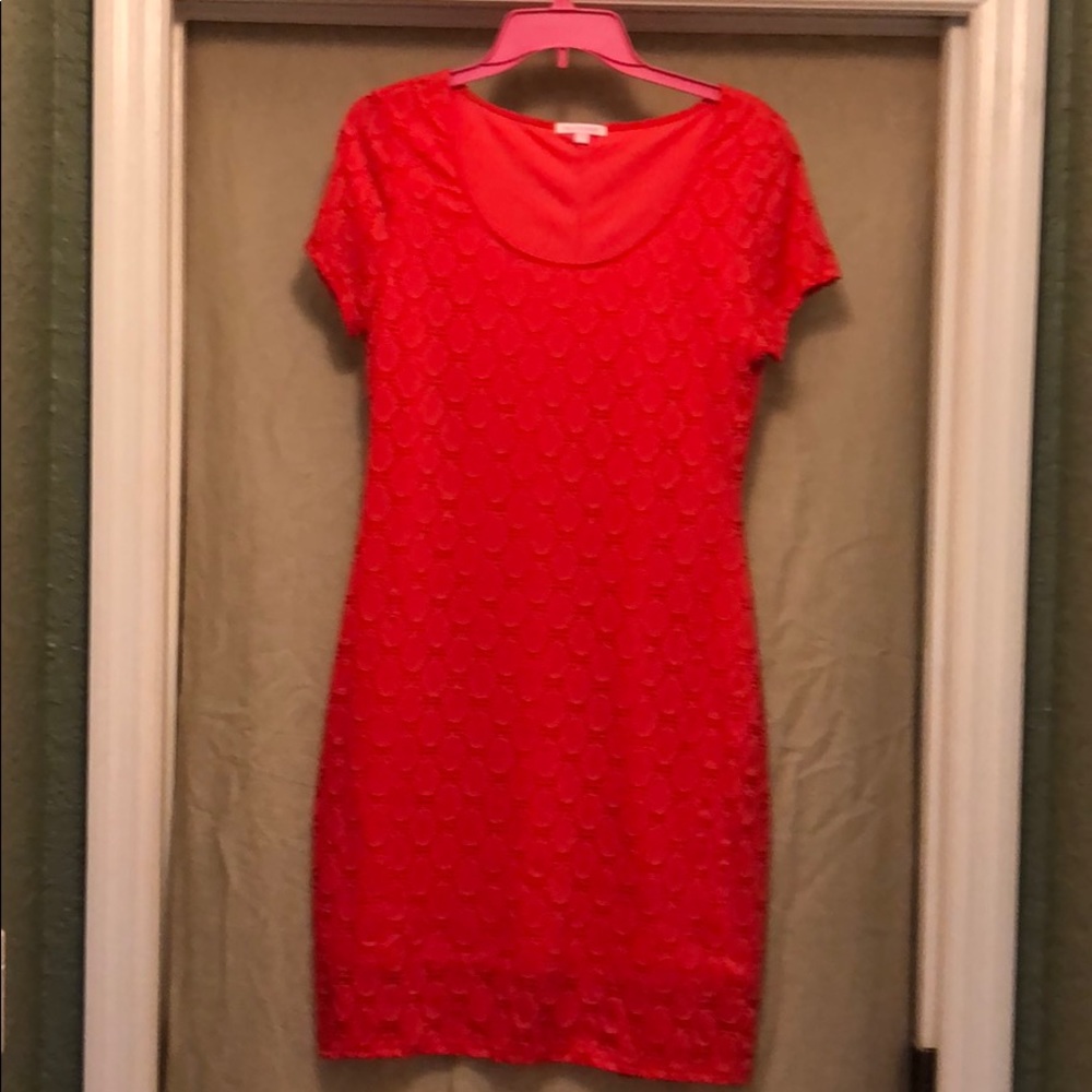 Orange/ red baby doll dress.
